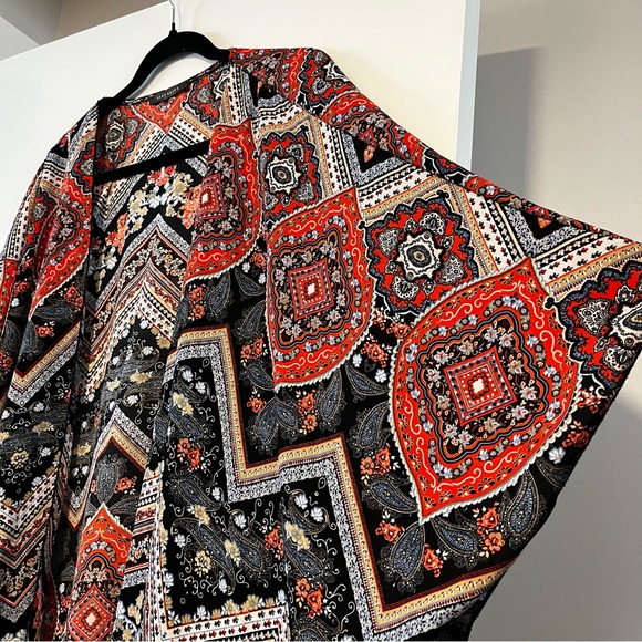 Suzy Shier | Open Front Kimono-Style Cover Up - Picture 3 of 13